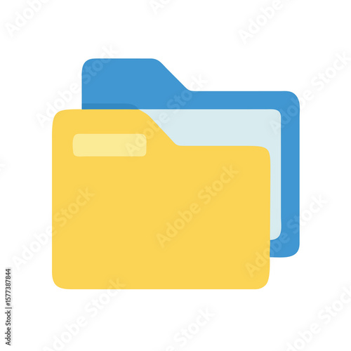 Two folders are stacked on top of each other on white background