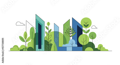 Exploring the lush greenery and modern architecture of a sustainable urban oasis
