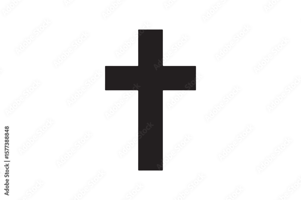 Holy Cross icon silhouette vector with white background Holy Cross icon silhouette vector with white background