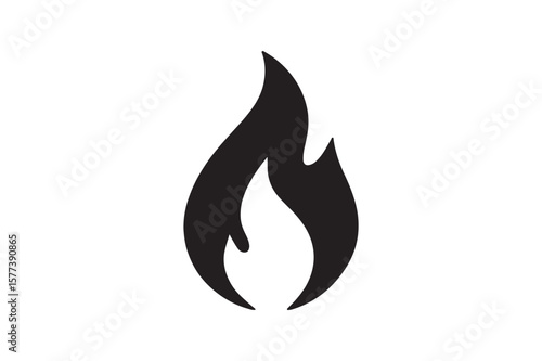 Spiritual Flame icon silhouette vector with white background