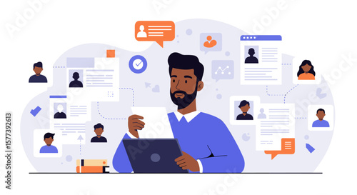 Remote talent recruitment and online networking in modern workspaces