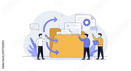 Efficient document management concept with team collaboration and file sharing