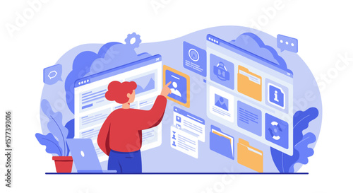 Interactive workspace design with digital file management and user interface
