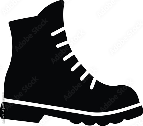 Hiking boot vector icon filled flat sign for mobile concept 