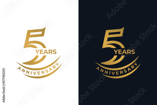 Golden Five Year Anniversary Logo