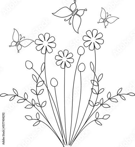 Floral Flutter SVG, wildflower vector, Floral Flutter vector images