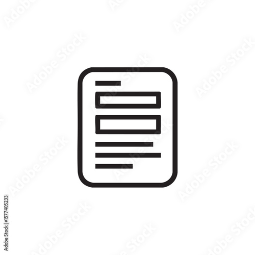 An outline icon of a form with multiple input fields.