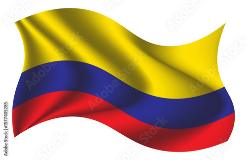 Free Download Set of Colombia waving flag on isolated background png design. 3 Colombian wavy realistic flag as a symbol of patriotism - GFXLoad
