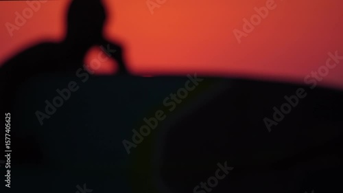 Beautiful sunset at sea. Sunset at sea. Rest. Vacation. Sun close-up. People swimming.