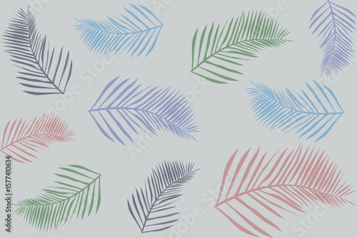 Pastel Palm Leaf Vector Collection – Minimal Tropical Botanical Elements