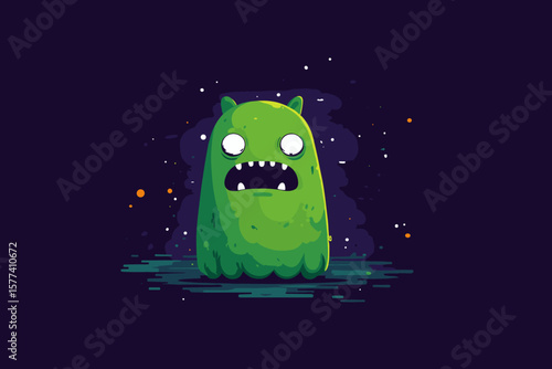 Scary Alien Monster, Vector Illustration