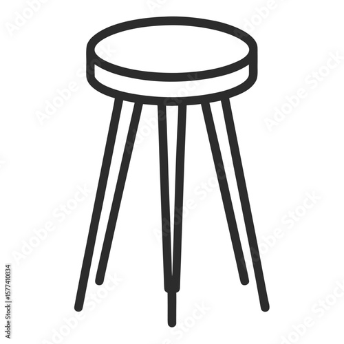 Simple Modern Round Top Stool Minimalist Furniture Design