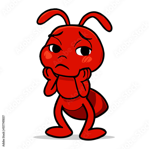 red ant mascot cartoon sad ant illustrations