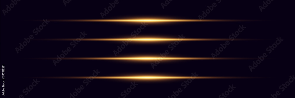 Obraz premium Glowing horizontal lines of light, laser flash.
