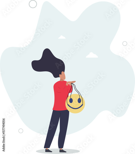 Control emotion or expression, emotional intelligence manage positive way to solve problem and conflict concept.human life.