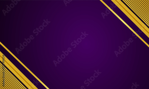 Modern luxury abstract background with slanted golden accents and deep purple tones