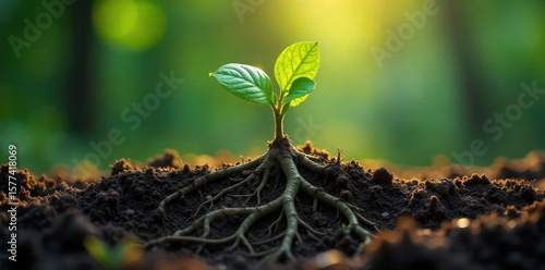 Close-up of intertwined roots growing from a single source, symbolizing the interconnectedness and growth of love through time, mirroring evolutionary processes , botany, pattern