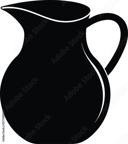 A black silhouette of two pitcher