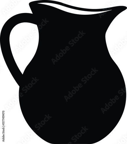 A black silhouette of two pitcher
