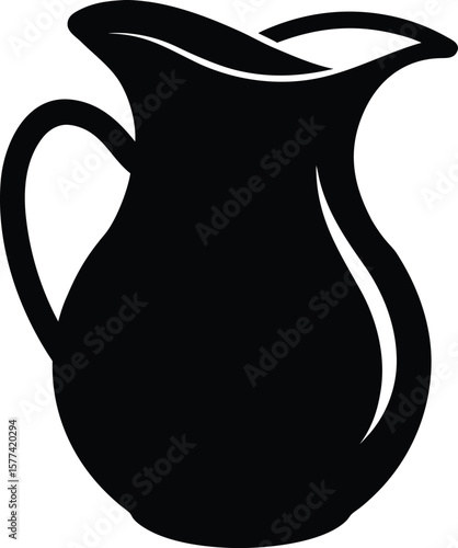 A black silhouette of two pitcher