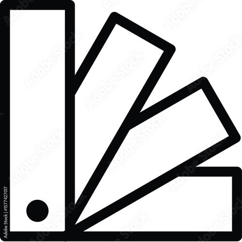 Stylized fan of color swatch cards isolated on transparent background