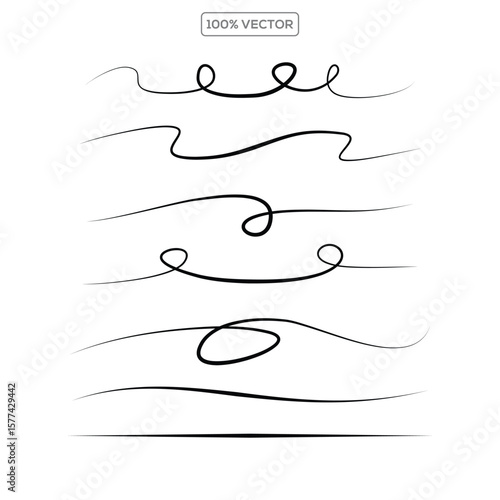 Set of hand drawing squiggle loop lines vector illustration template