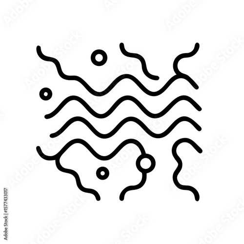 Abstract line art pattern with fluid shapes