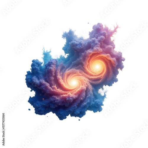 Celestial Double Vortex Abstract Nebula Artwork