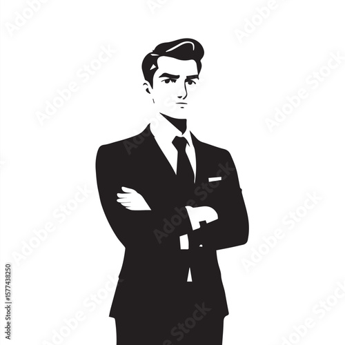 Leadership Character Symbol Flat Illustration