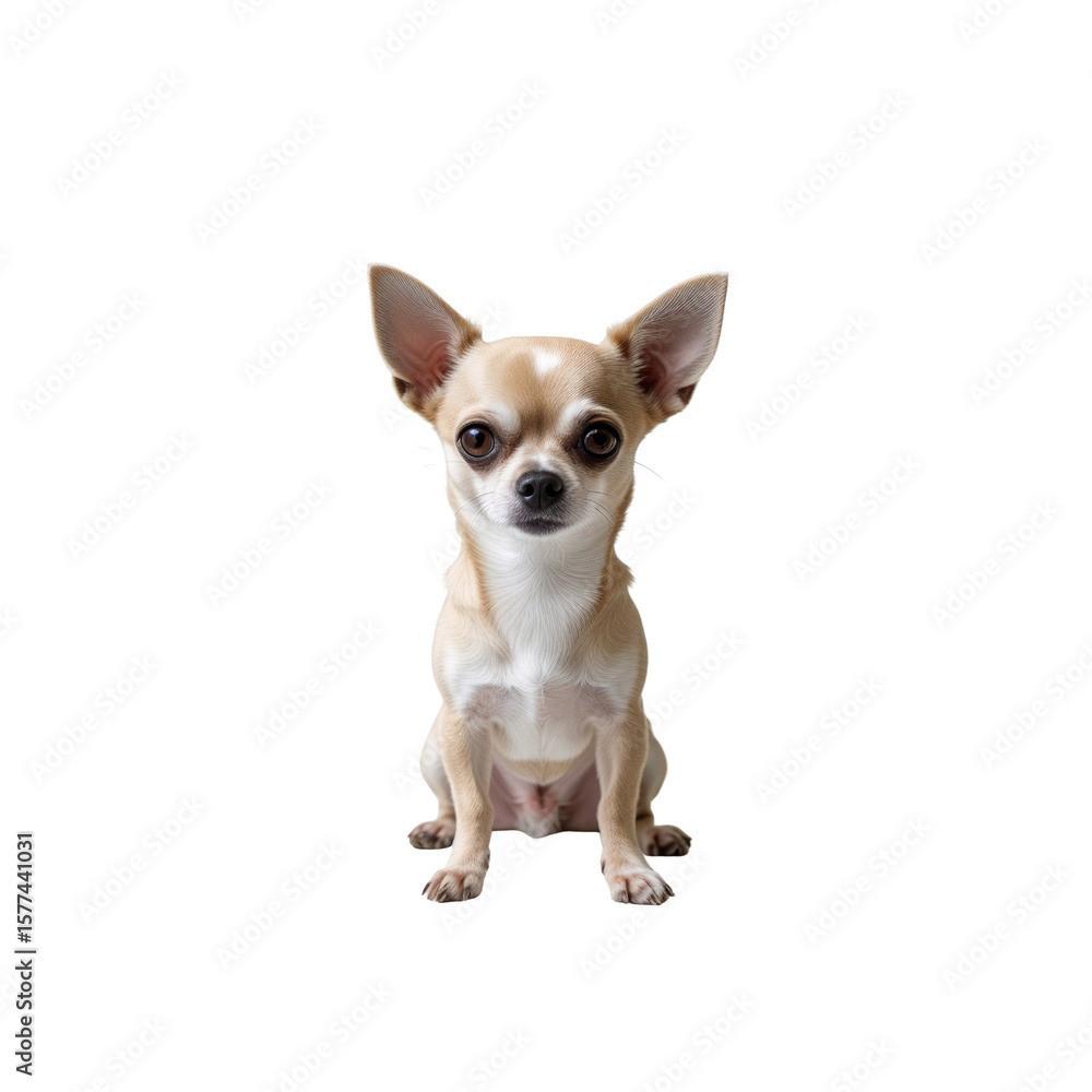 Adorable Chihuahua Puppy Sitting and Looking at Camera Adorable Chihuahua Puppy Sitting and Looking at Camera
