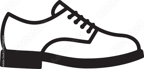 Simple outline illustration of an oxford shoe in a classic formal style