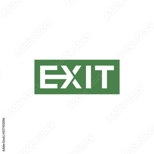 Emergency exit sign vector design template. Green emergency exit sign.