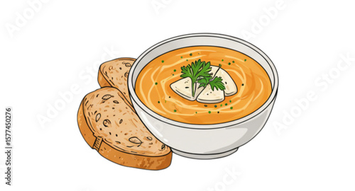 soup with bread