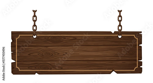 wooden sign isolated on white background