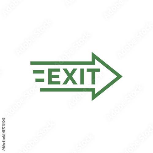 Emergency exit sign vector design template. Green emergency exit sign.