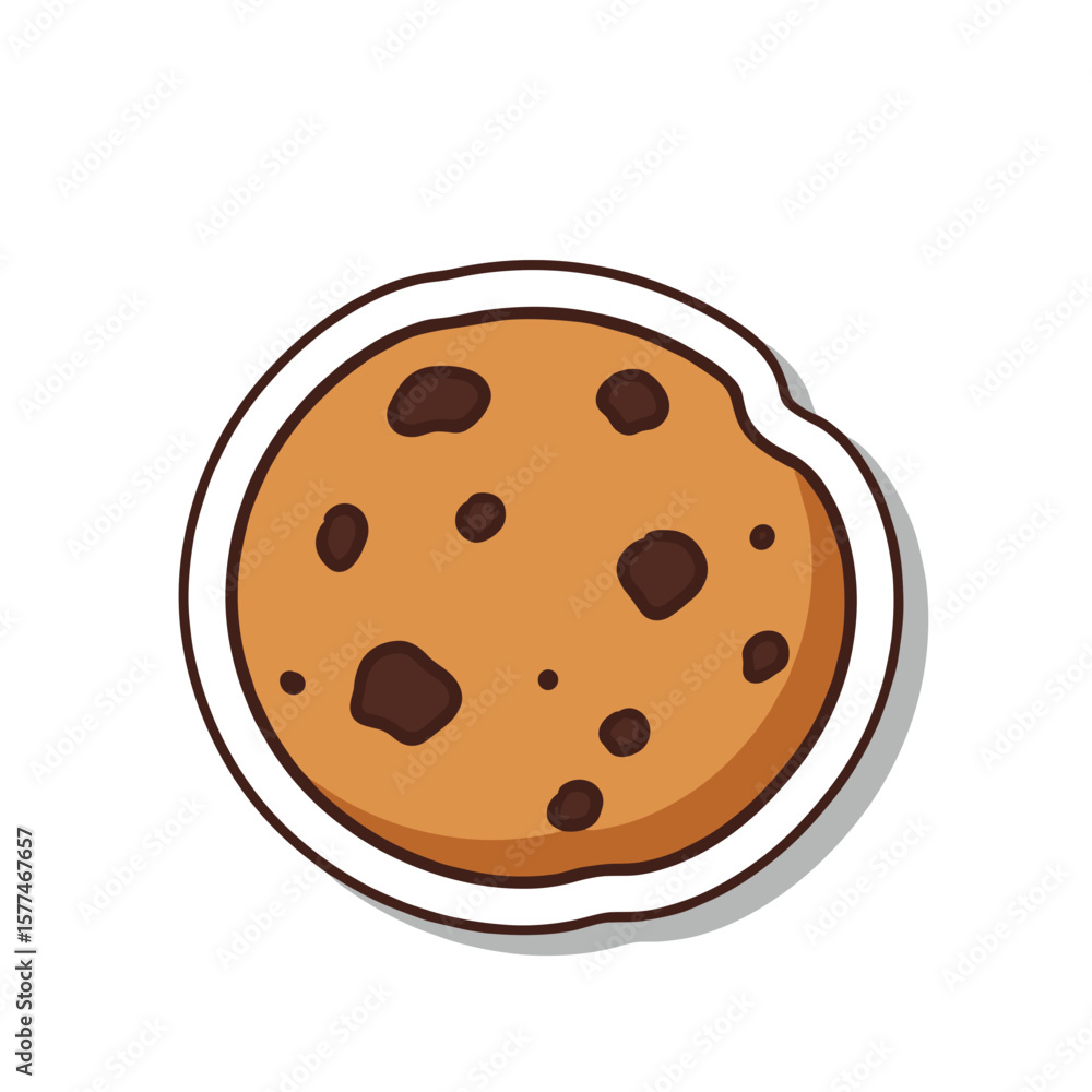 Chocolate chip cookie on white background Chocolate chip cookie on white background