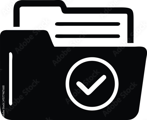 Approved file folder icon with check mark