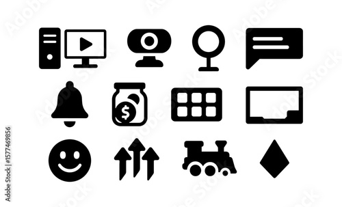 Esports streaming icons collection featuring gaming and communication tools