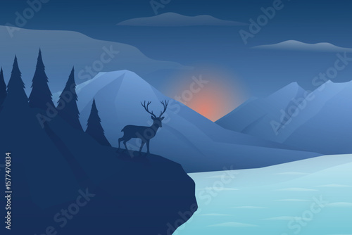 gradient winter solstice illust_9