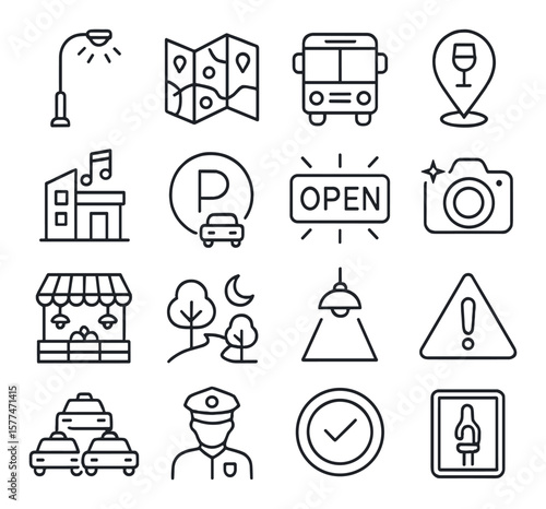 Fitness class icon collection. simple gym, yoga, dance, aerobics, cycling, exercise vector icons.