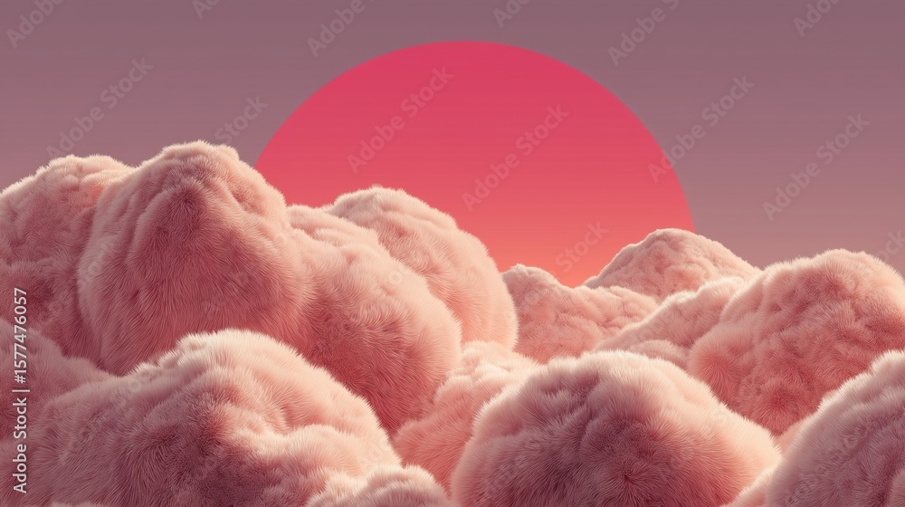 minimalist retro pattern with surreal imitation fur in utopian style minimalist retro pattern with surreal imitation fur in utopian style