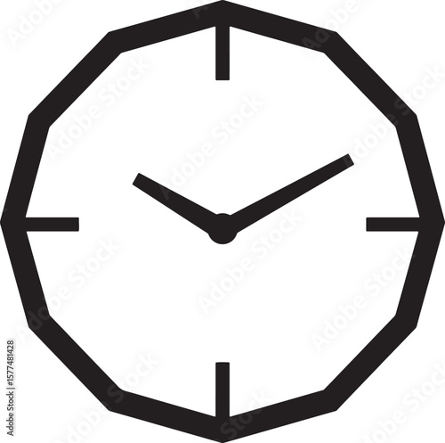 Simple black and white illustration of a clock face indicating time management concepts