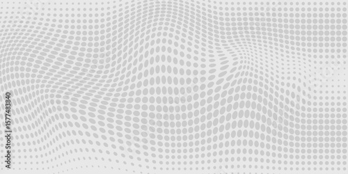 Abstract Wavy Dotted Background with White and Gray Tones. eps10 in presentation
