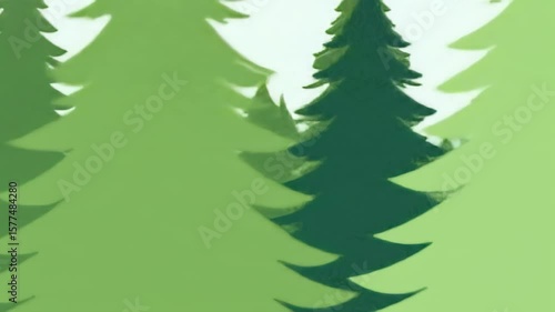 Animated Forest Scene with Shifting Shades of Green