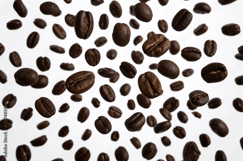 Obraz premium coffee beans on a white background