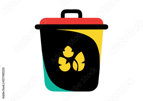 Stylized recycling bin illustration 