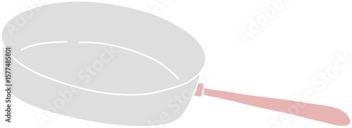 frying pan cooking item hand drawn illustration 