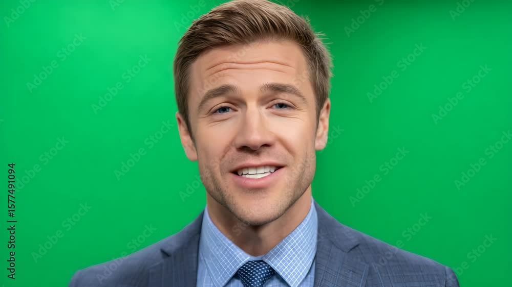 Professional Portrait: A confident man in a tailored suit radiates professionalism against a vibrant green backdrop, poised and ready for action. Professional Portrait: A confident man in a tailored suit radiates professionalism against a vibrant green backdrop, poised and ready for action.