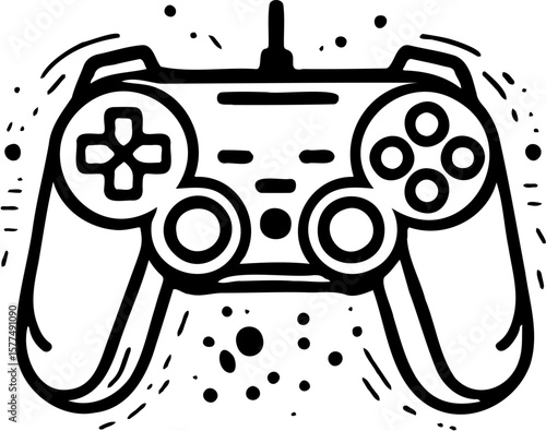 joystick icon vector illustration, isolated on white
