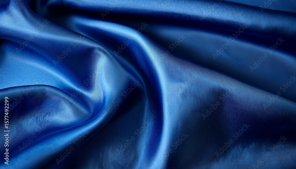 smooth royal blue satin fabric with soft curves folds and shadows perfect for elegant branding design or fashion packaging smooth royal blue satin fabric with soft curves folds and shadows perfect for elegant branding design or fashion packaging